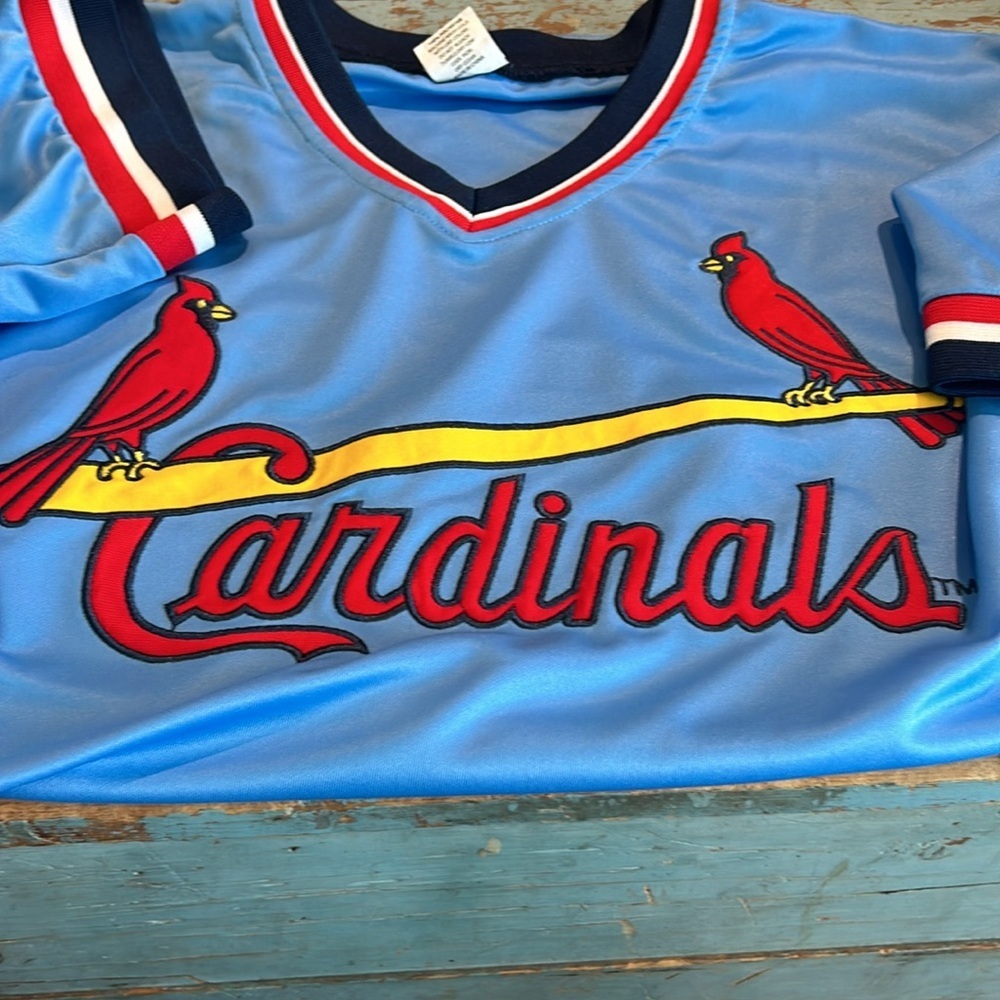 St. Louis Cardinals Powder Blue Baseball Jersey XL Phillips 66 Retro Style - Picture 4 of 7